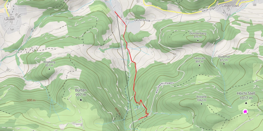 Map of the trail for Wasserfallenweg - Wasserfallenweg