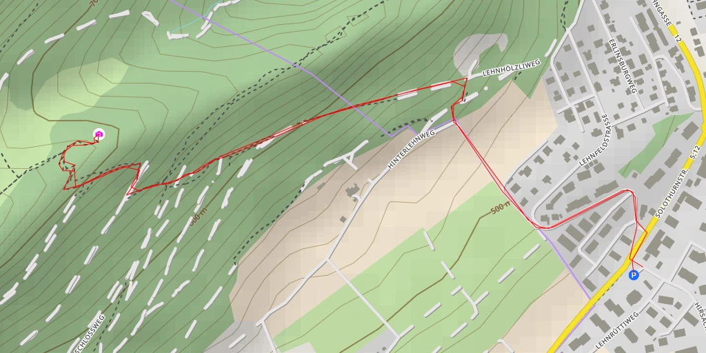 Map of the trail for Erlinsburg