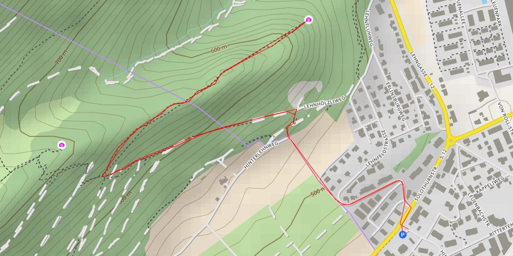 Map of the trail for Lehnflue