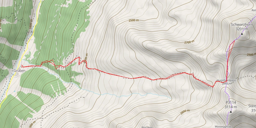 Map of the trail for Schwarzhorn