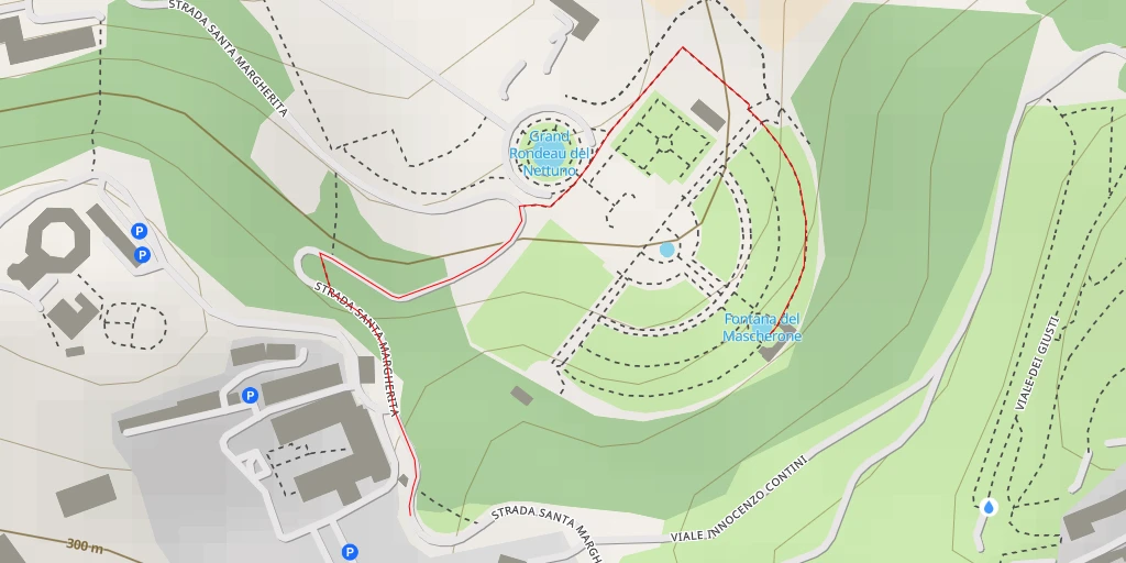 Map of the trail for Fontana del Mascherone