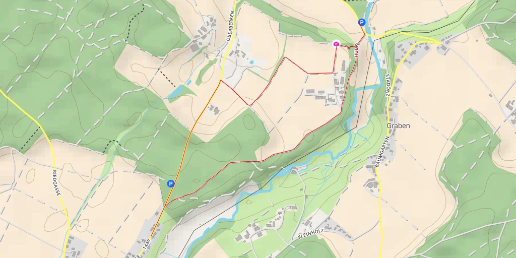Map of the trail for Berkenstrasse