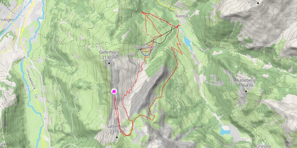 Map of the trail for Grathütte