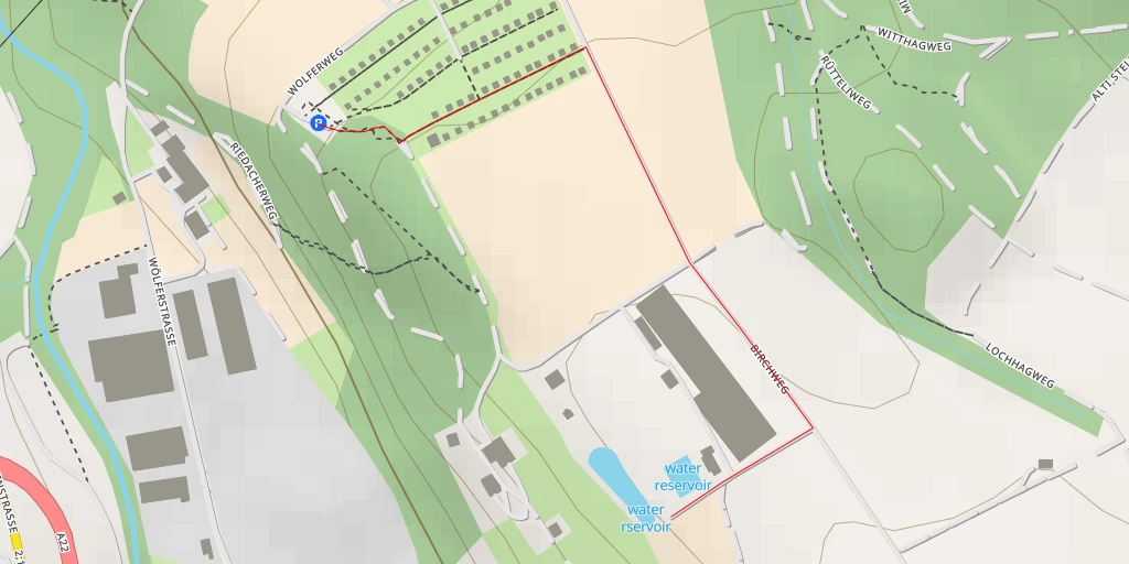 Map of the trail for Wasserreservoir