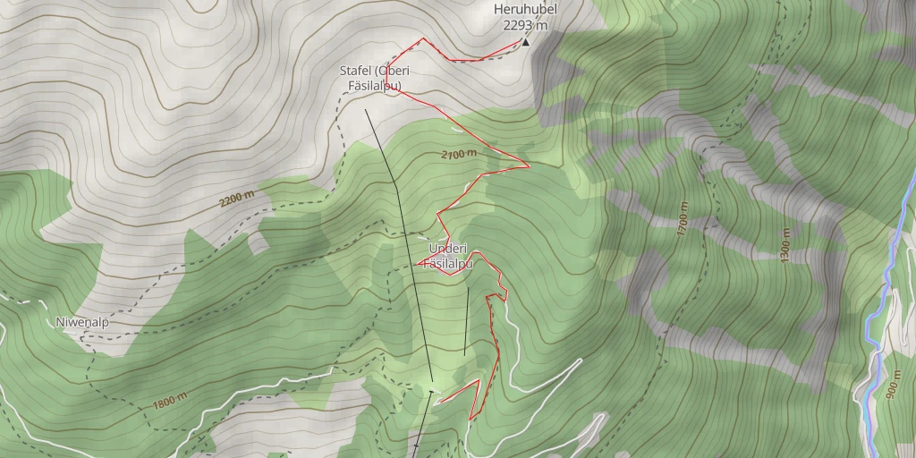 Map of the trail for Heruhubel