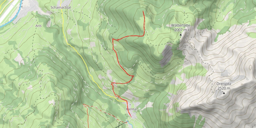 Map of the trail for Engelhorn