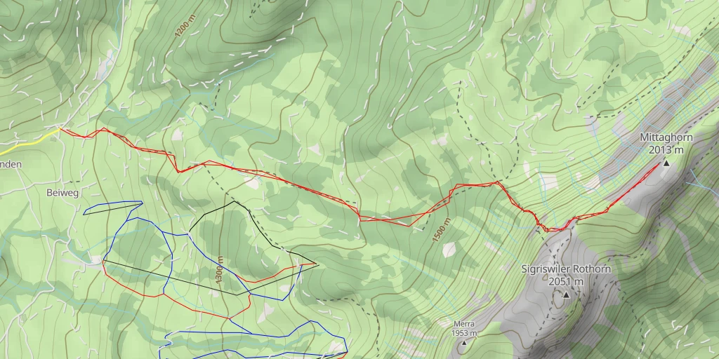 Carte de l'itinéraire :  Mittaghorn