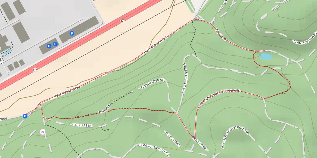 Map of the trail for Challere - Challere