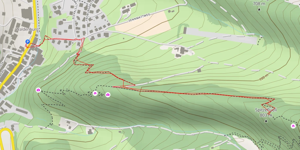 Map of the trail for Spitzeflüeli