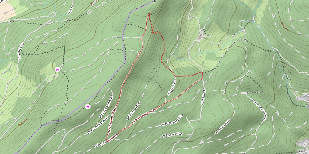 Map of the trail for Roggenweg Berg - Oberbuchsiten