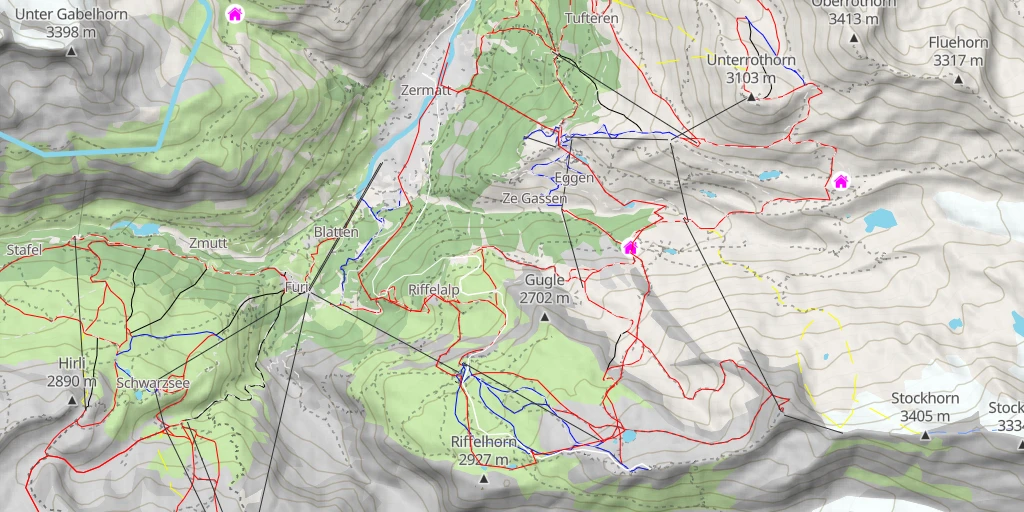 Carte de l'itinéraire :  Riffelsee