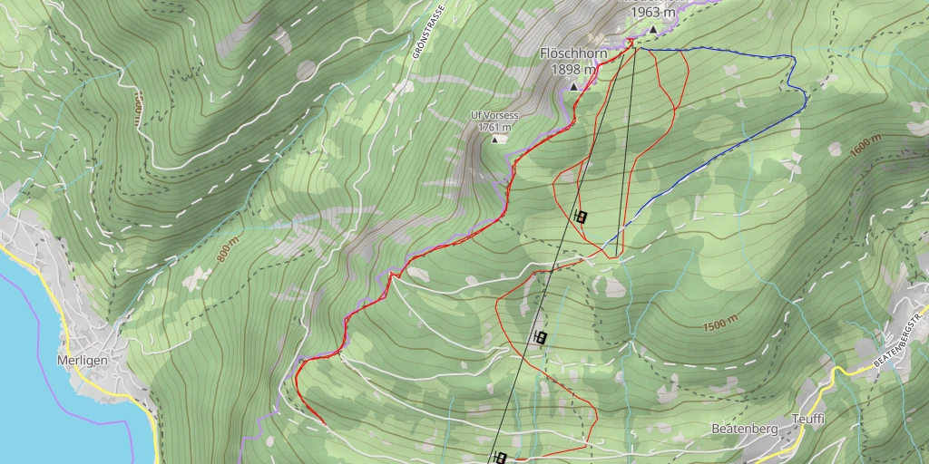 Map of the trail for Foto-Spot Niederhorn