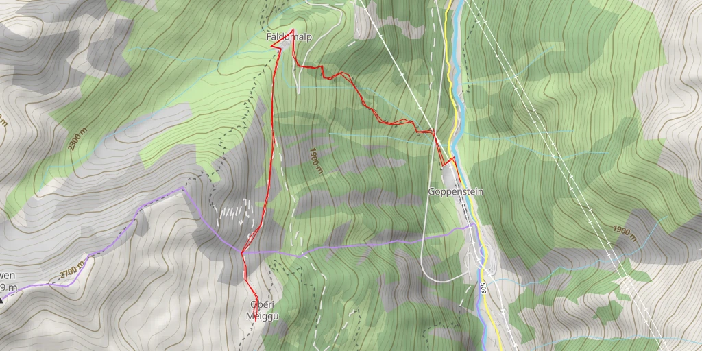 Map of the trail for Bahnhofstrasse