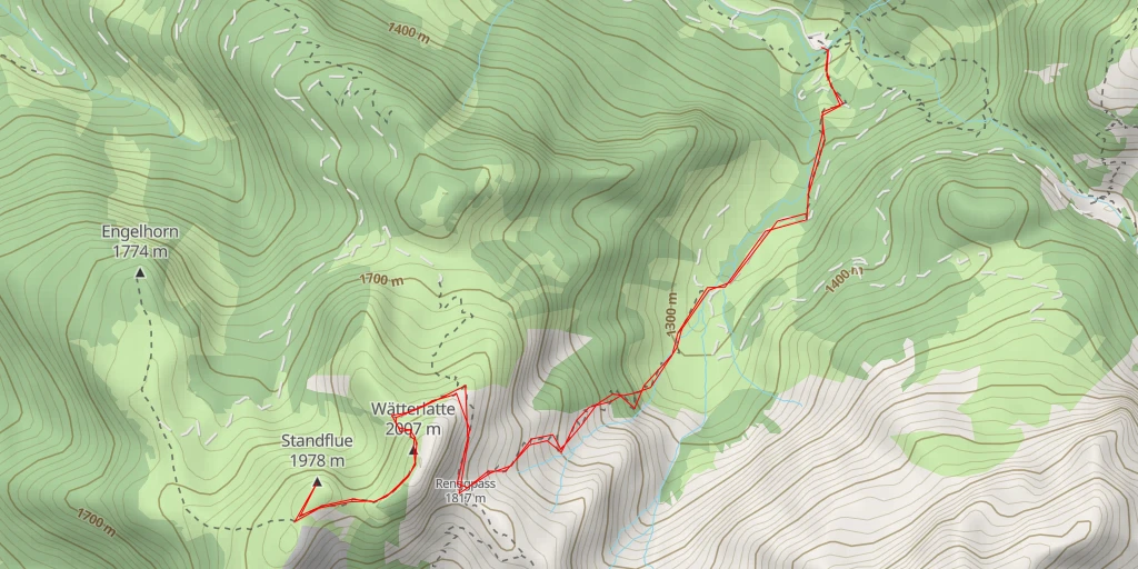 Map of the trail for Standflue