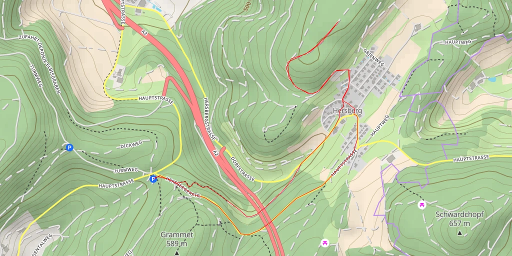 Map of the trail for Dumberg