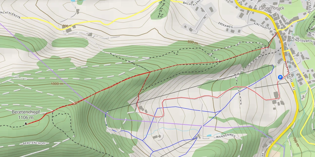 Map of the trail for Beretenchopf