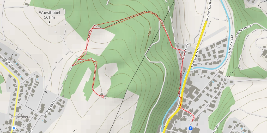 Map of the trail for Steinenweg