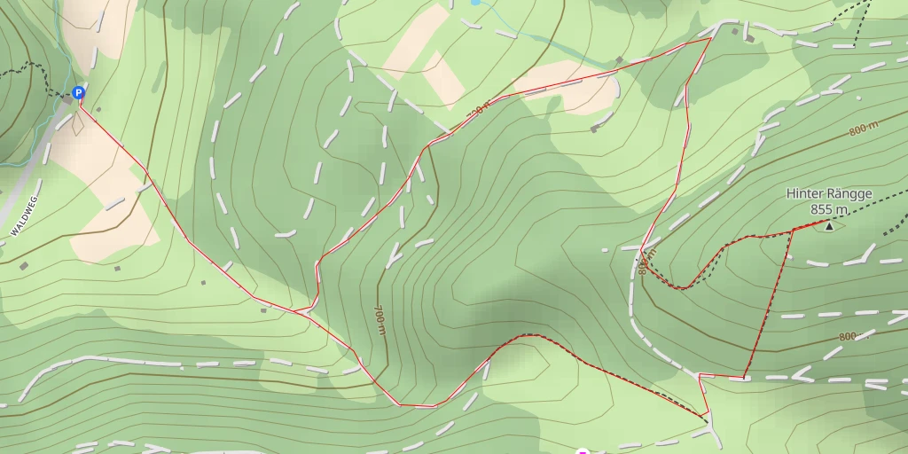 Map of the trail for Hinter Rängge