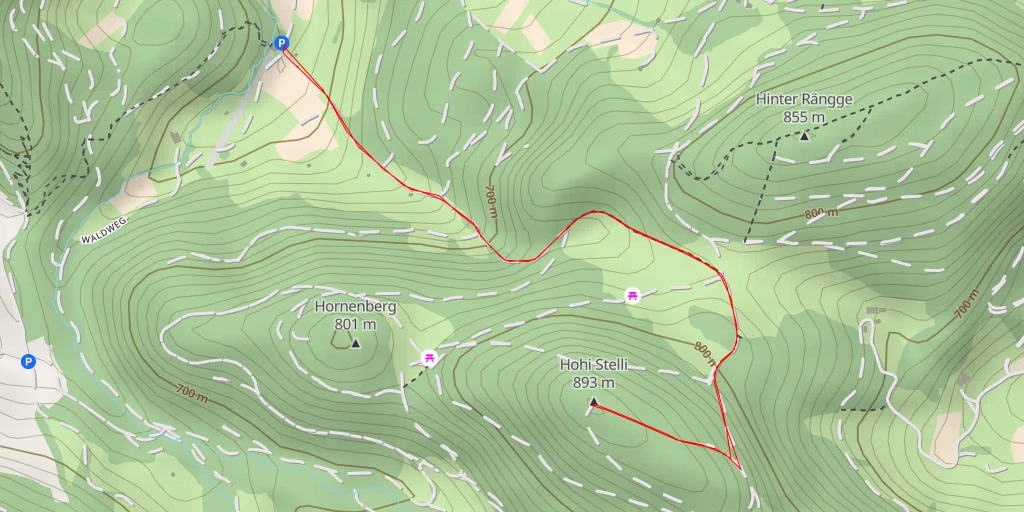 Map of the trail for Hohi Stelli