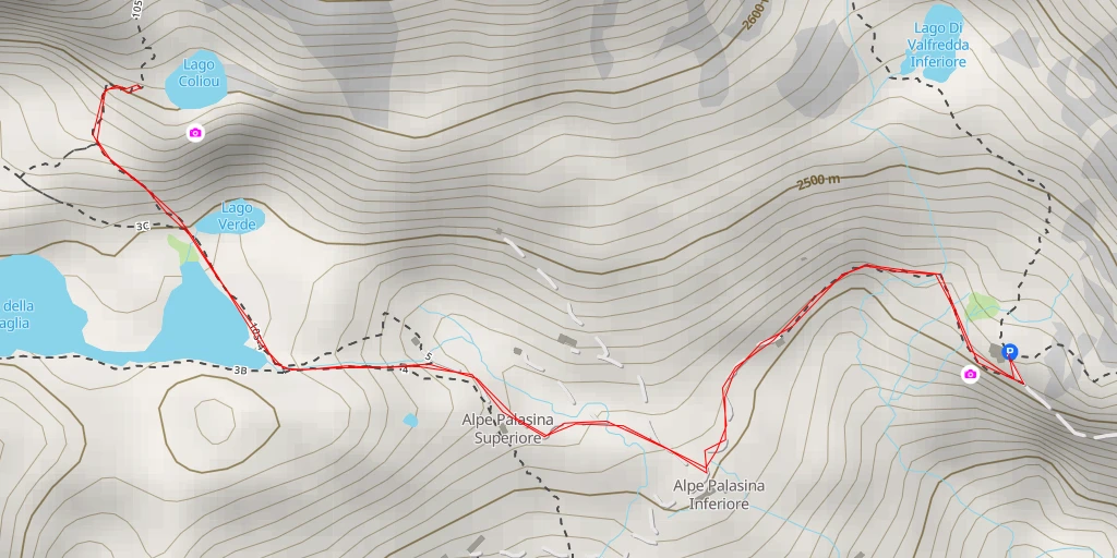 Map of the trail for Lac du Couloir