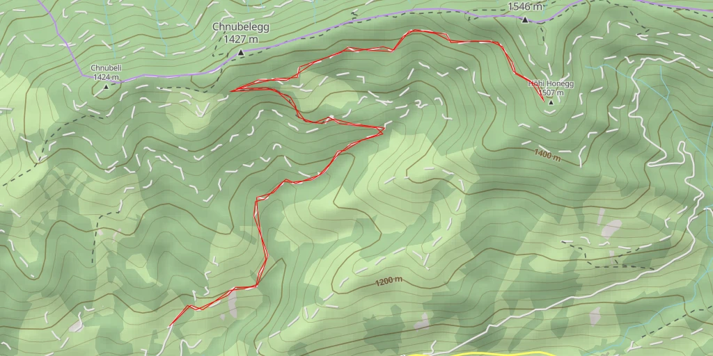 Carte de l'itinéraire :  Höhi Honegg