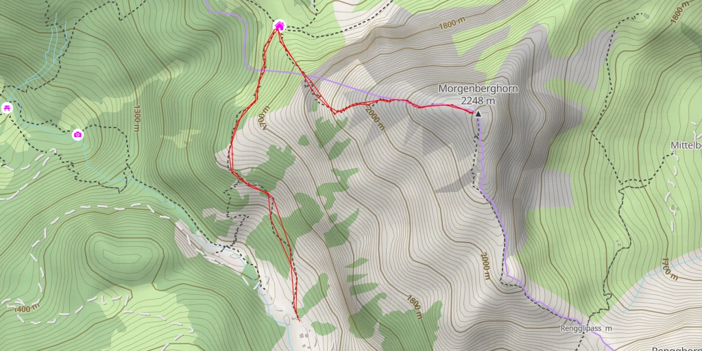 Map of the trail for Morgenberghorn