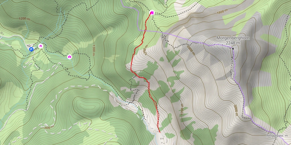 Map of the trail for Brunnialp