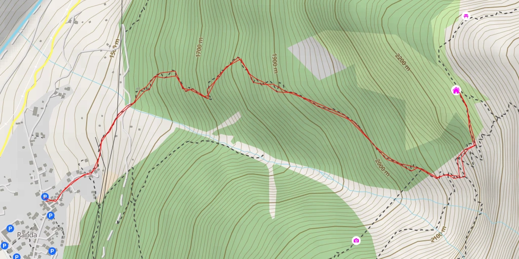 Map of the trail for Europahütte