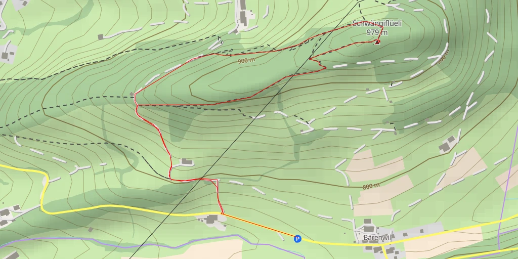 Map of the trail for Schwängiflüeli