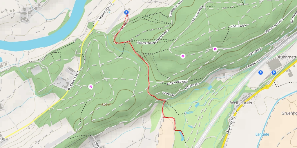Map of the trail for Brunnmatt