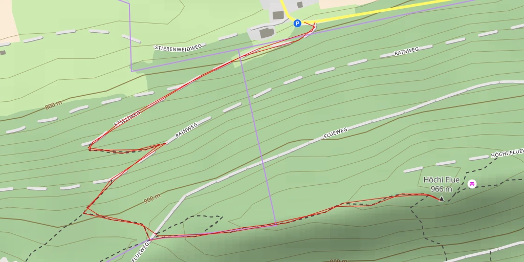 Map of the trail for Höchi Flue