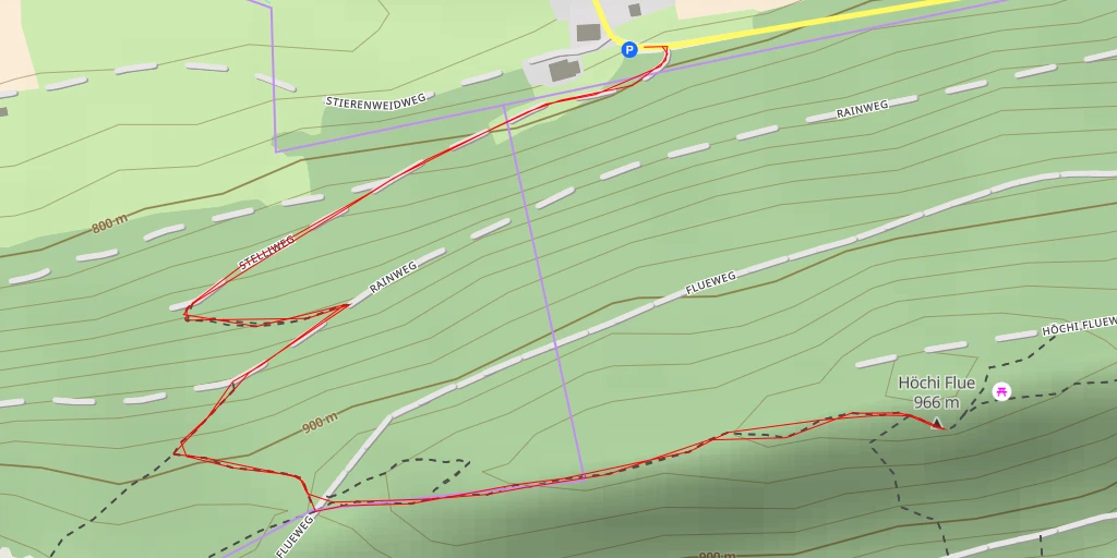 Map of the trail for Höchi Flue - Egerkingen