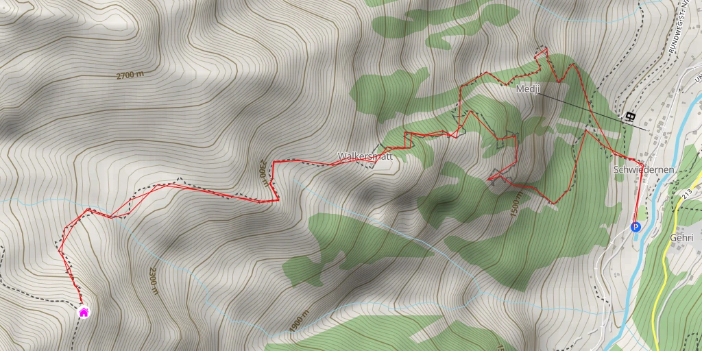 Map of the trail for Topalihütte