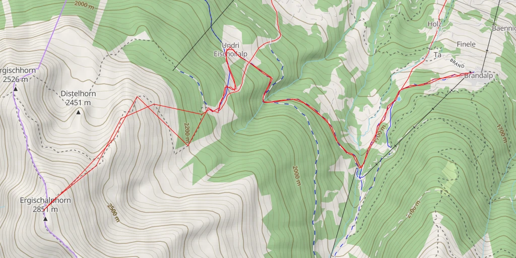 Map of the trail for Ergischalphorn