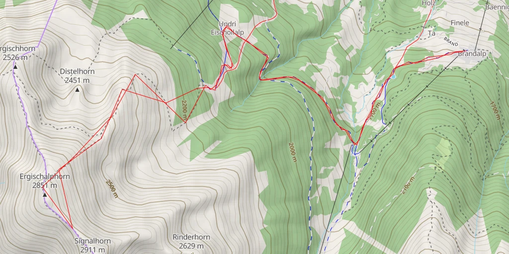 Map of the trail for Signalhorn