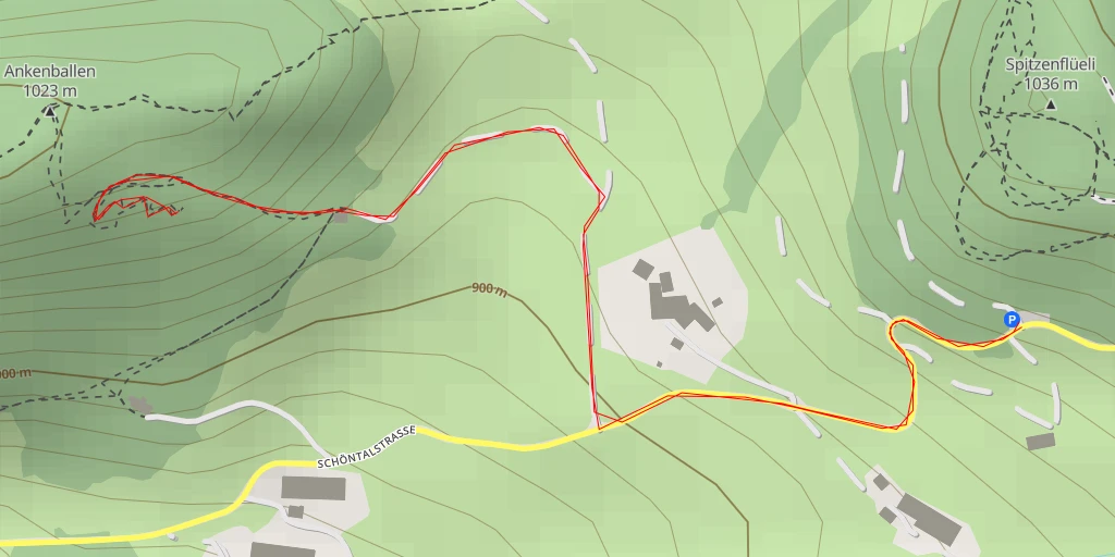 Map of the trail for Ankenballenfluh