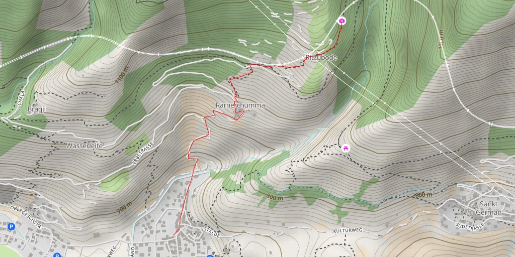 Map of the trail for Bietschtaltunnel I - Raron