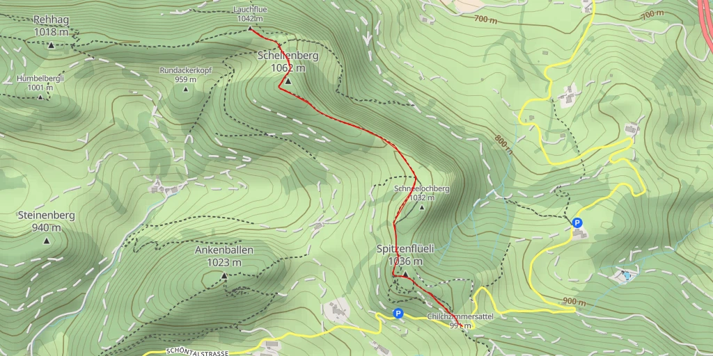 Map of the trail for Lauchflue