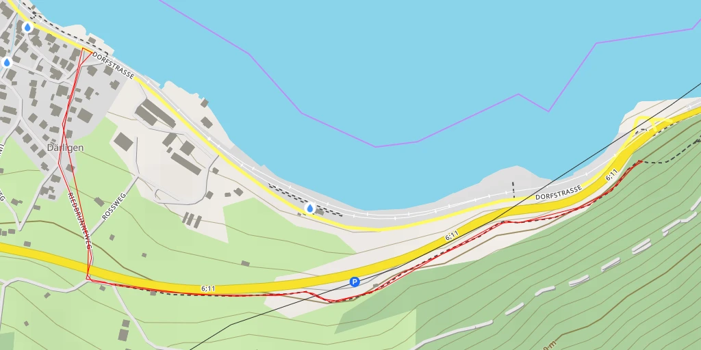 Map of the trail for Dorfstrasse - Därligen