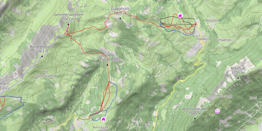 Map of the trail for Gemmenalphorn Traversée Beatenberg - Habkern