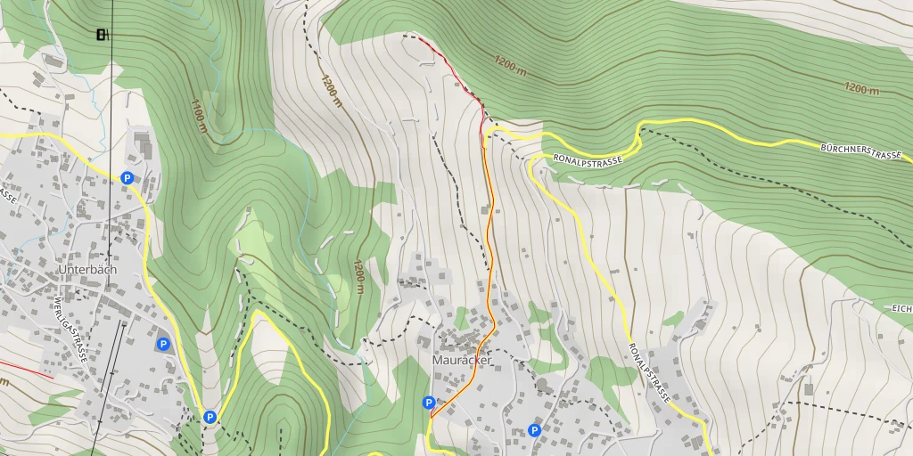 Map of the trail for Z'Triel - Bürchen