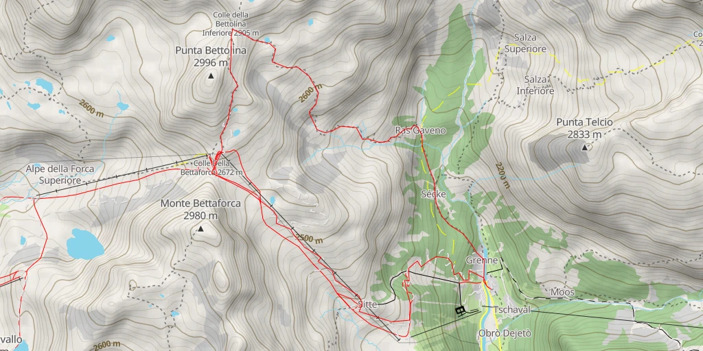 Map of the trail for Ristoro Colle Bettaforca