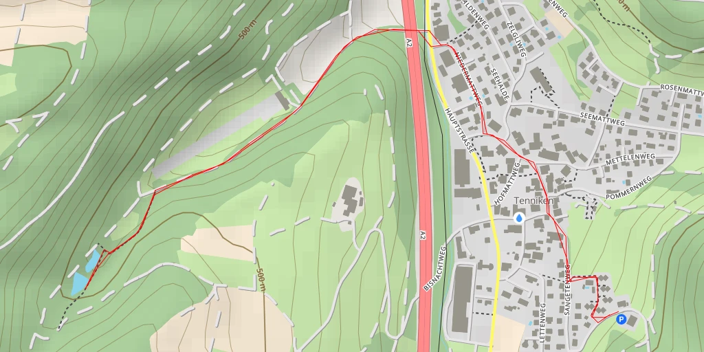 Map of the trail for Bisnachtweg