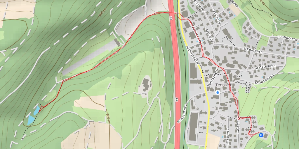 Map of the trail for Bisnachtweg