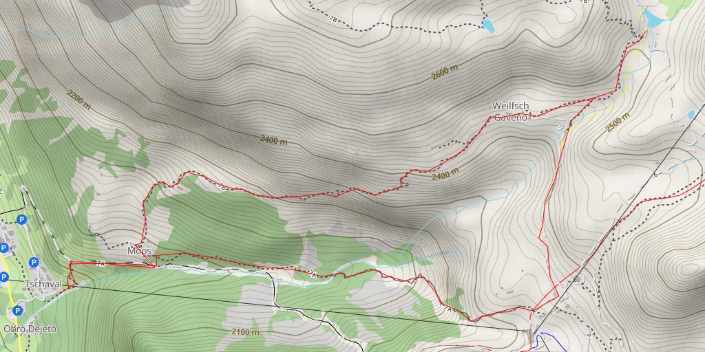 Carte de l'itinéraire :  Sbarramento alpe Indren