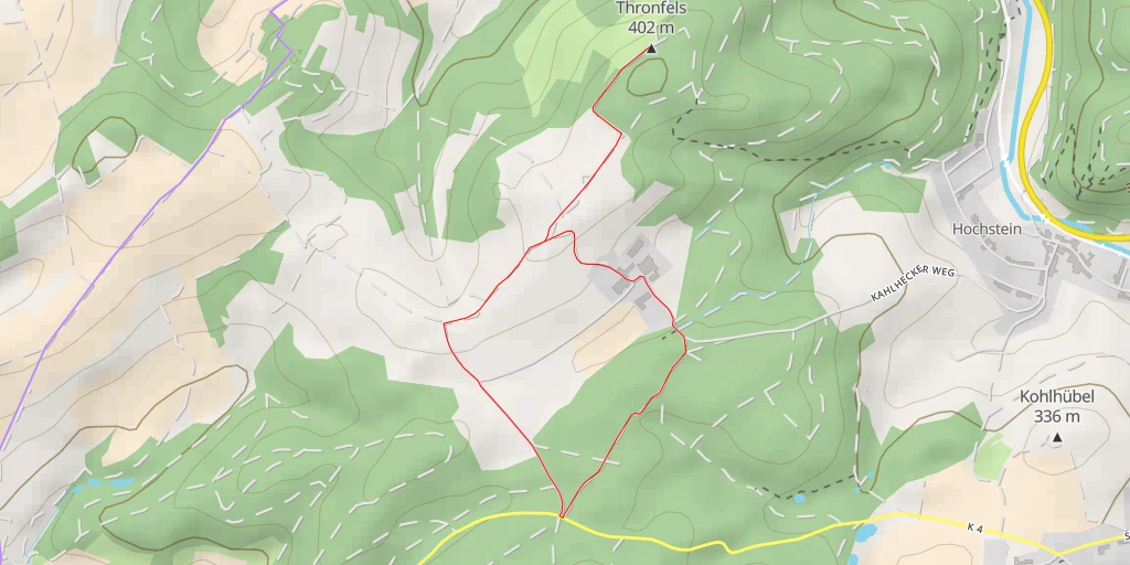 Carte de l'itinéraire :  Thronfels
