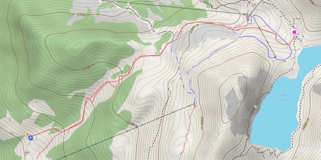 Carte de l'itinéraire :  Rifugio Gabiet