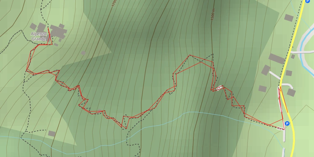 Map of the trail for Alpenzu Grande