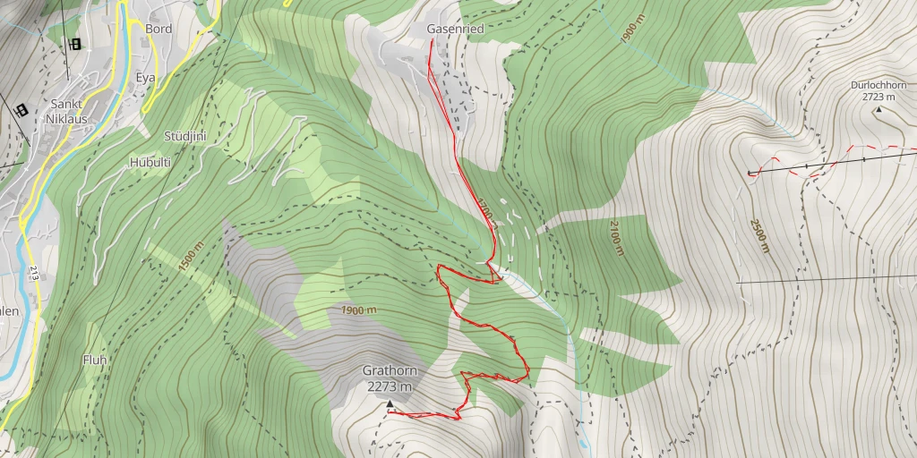 Map of the trail for Grathorn