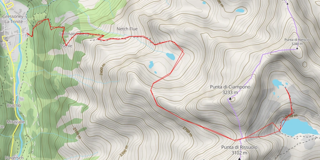 Map of the trail for Alta Via Tullio Vidoni - Alta Via Tullio Vidoni